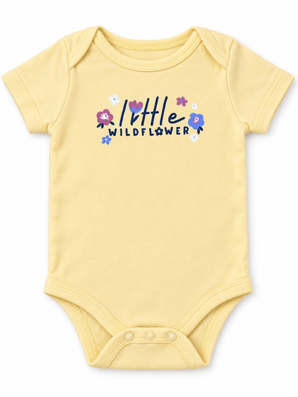 Joe Fresh Yellow 'Little Wildflower' Baby One-Piece Bodysuit